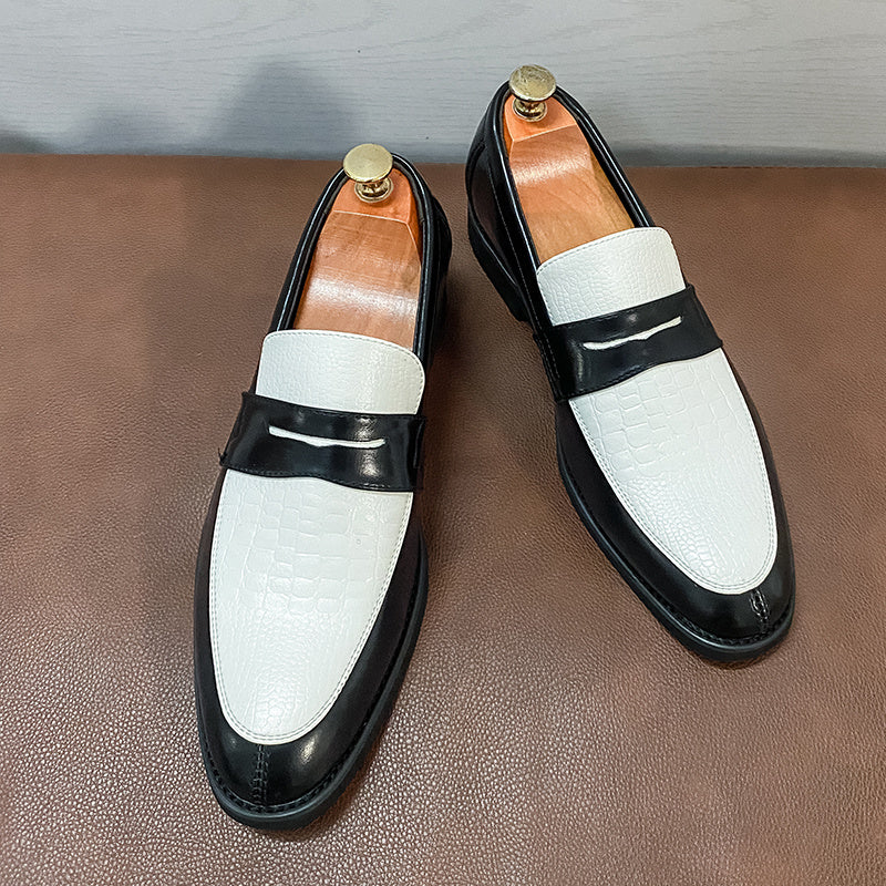 Two Tone Penny Loafers For Men Slip On Formal Shoes