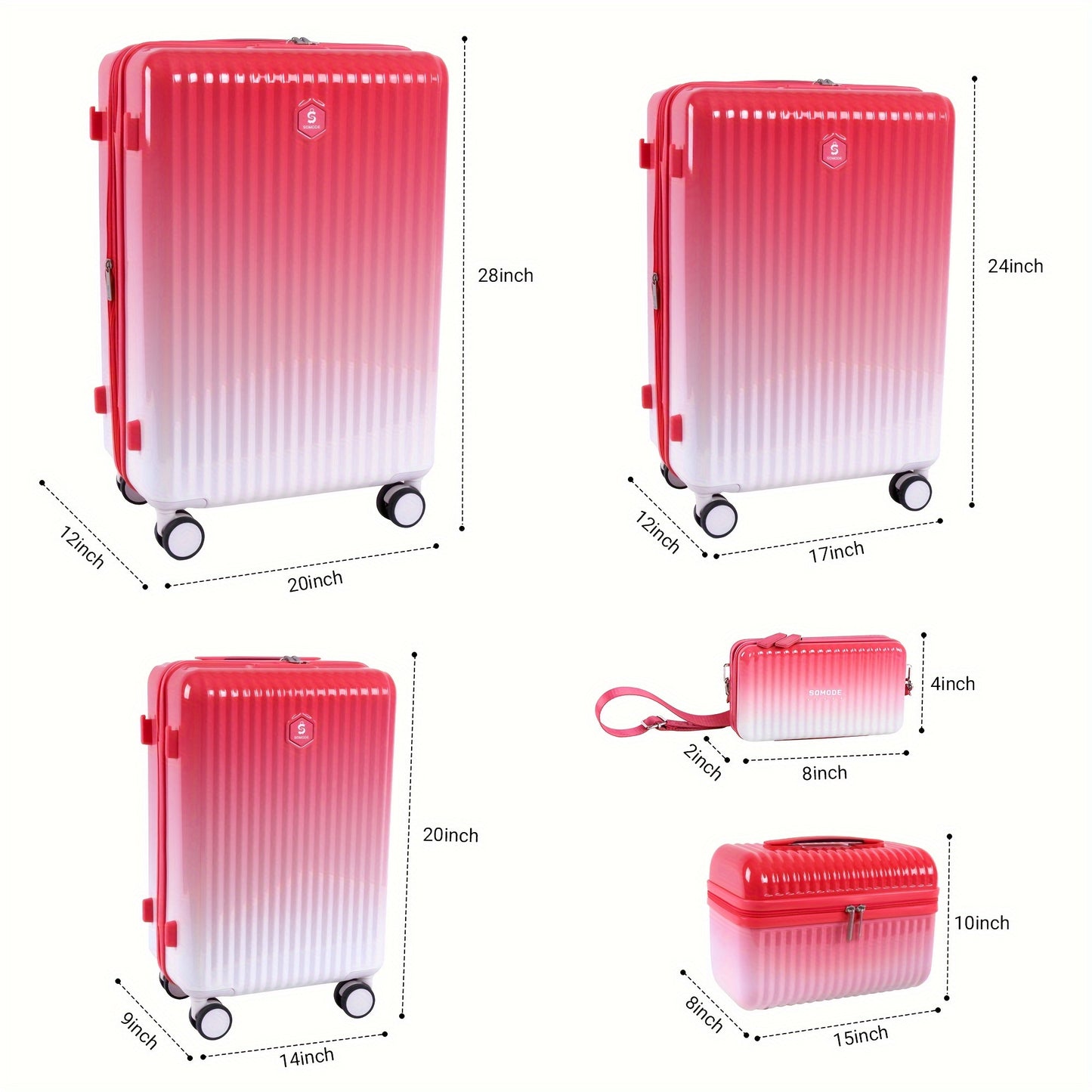 Expandable Hard Shell Luggage With Spinner Wheels TSA Lock